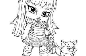 dibujo para colorear de rochelle golle bebé de monster high