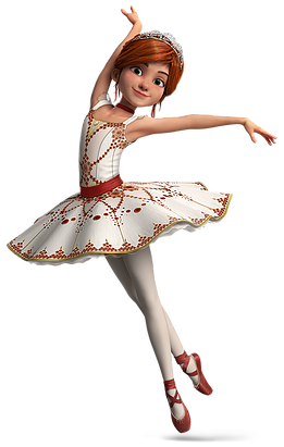 Felicia con su vestido de baile consigue entrar en la escuela de baile gracia a su talento y esfuerzo