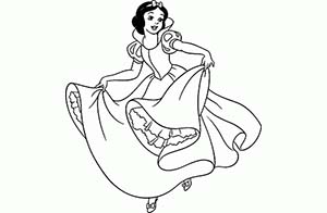 Imagen para colorear de Blancanieves bailando para descargar