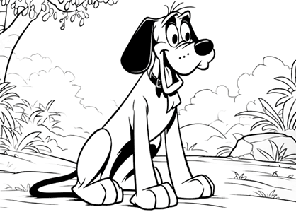 Imagen clásica de un perro de dibujos animados Disney