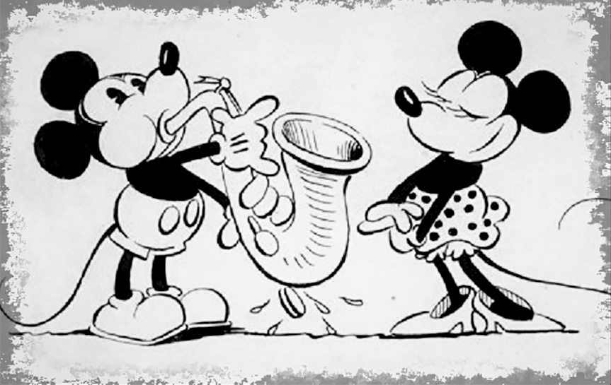Dibujo para colorear Clásicos Disney 1, Mickey y Minnie