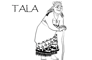Dibujo para colorear del personaje TALA de la película de Disney Moana Un mar de aventuras, la princesa de la Polinesia