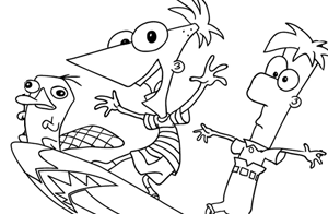 Dibujo de Phineas y Ferb para colorear nº 1