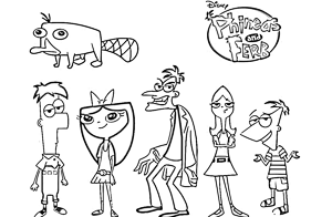 Dibujo de Phineas y Ferb para colorear nº 2