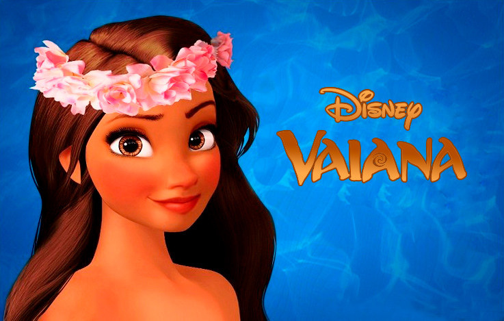 Dibujo en color de la Princesa de la Polinesia Moana Waialiki de la película de Disney