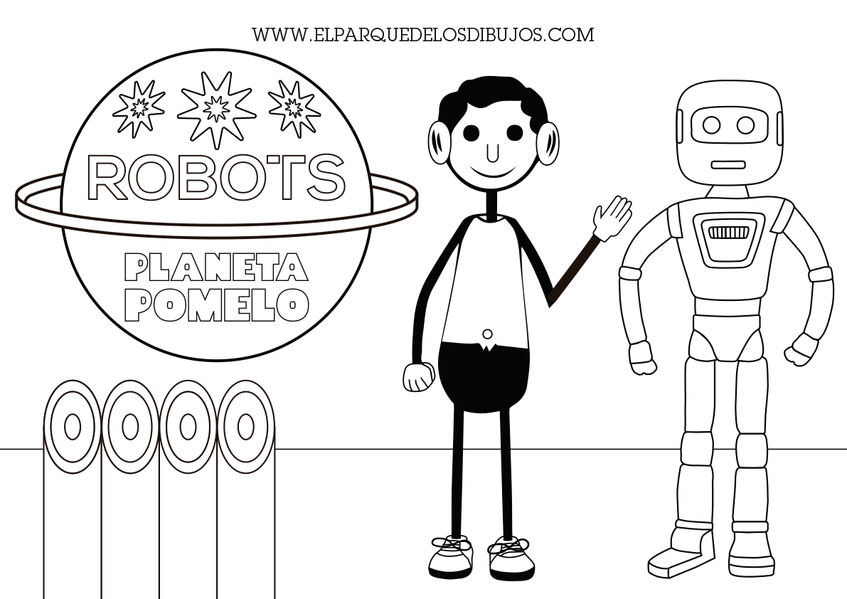 Dibujo para colorear Novi Robots Planeta Pomelo