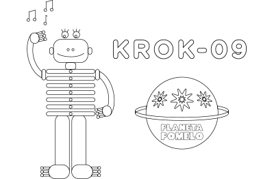 Dibujo para colorear el robot Krok-09