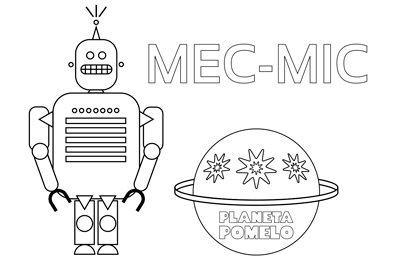 Dibujo para colorear el robot MEC-MIC