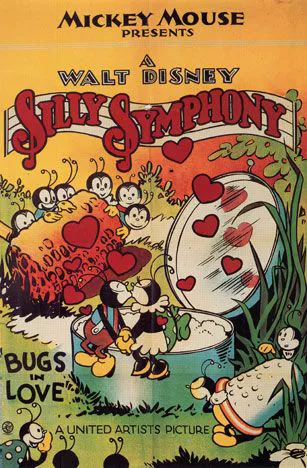 Cartel cortometraje Disney Silly Simphony bugs in love Cartel cortometraje Disney Silly Simphony bugs in love