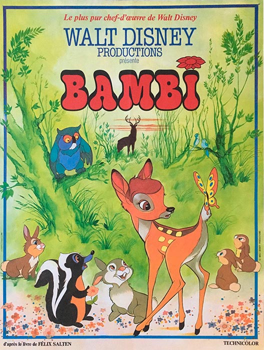 Cartel de la pelicula Bambi en francés