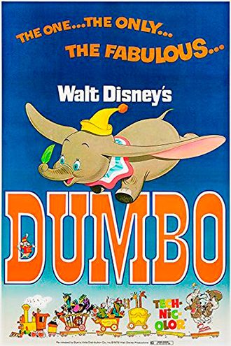 Cartel original de la película de dibujos Disney Dumbo del año 1941