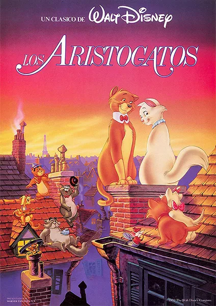 Cartel de la película Los Aristogatos de Disney Cartel de la película Los Aristogatos de Disney