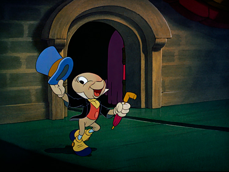 El personaje de Pepito Grillo (Jiminy Cricket) de la pelicula de Disney Pinocho tuvo un gran éxito
