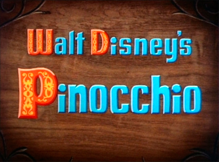 Títulos de credito de la película de Disney Pinocho, Pinocchio en su nombre original