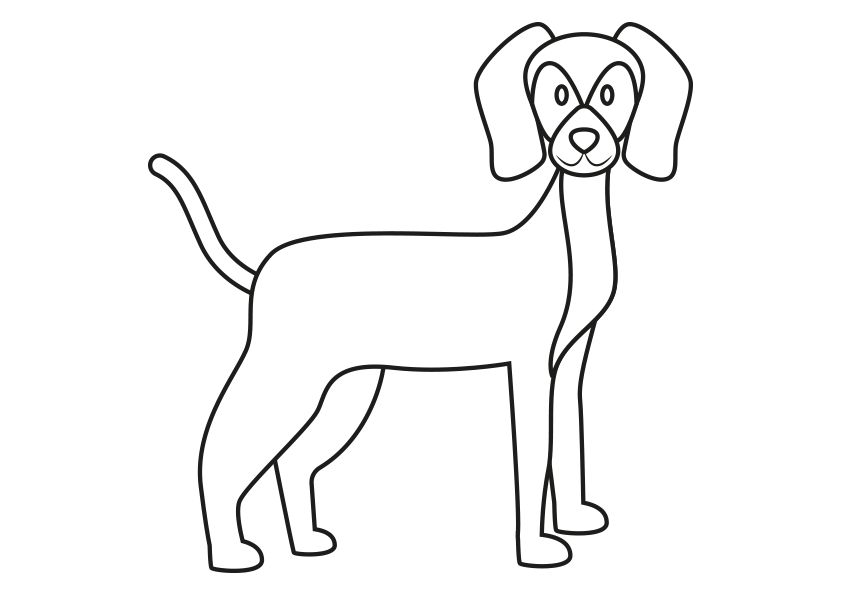 Dibujo de un perro para colorear. Dibujos de animales domésticos.