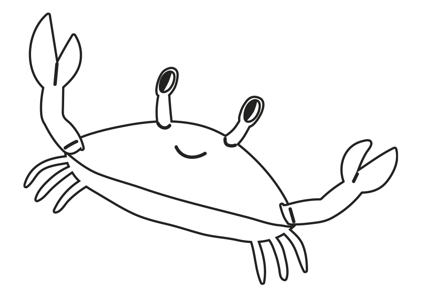 Dibujos de animales marinos para colorear. Dibujo de un cangrejo para colorear. Dibujo de un cangrejo para pintar. Dibujo de un cangrejo para imprimir. Dibujo de un cangrejo para descargar. Animals coloring pages, coloring a crab. A crab coloring page. Drawing of a crab. Sea animals Coloring Pages.