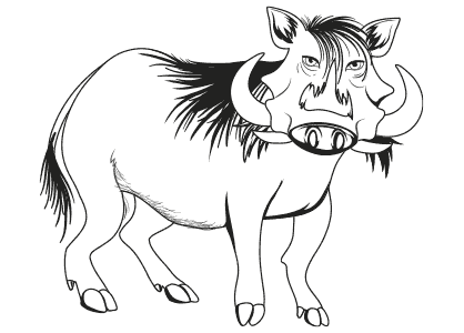 Animales salvajes para colorear. Dibujo de un león.