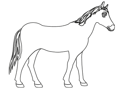 Dibujo sencillo de un caballo de perfil