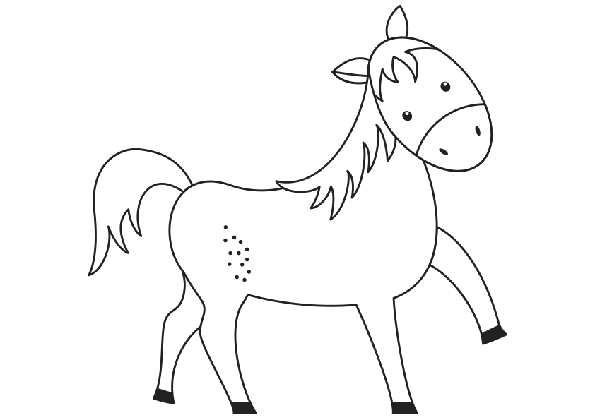 Dibujo de un caballo de cuento de hadas para colorear