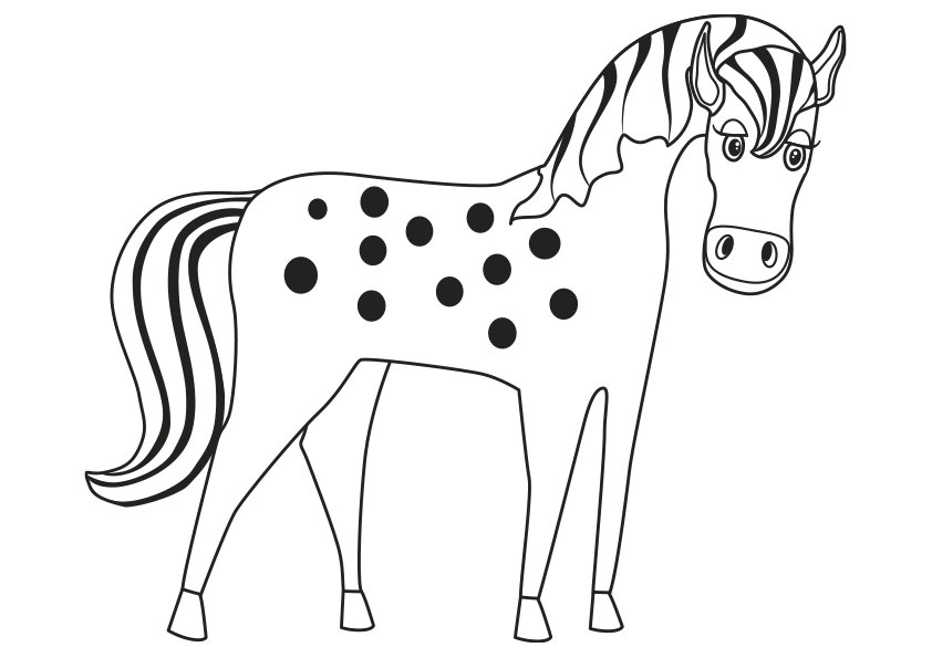 Dibujo de un caballo de fantasía para colorear. A fantasy style horse  coloring page.