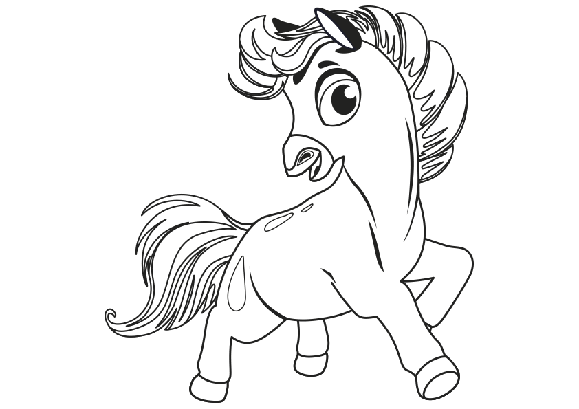 Dibujo de un poni de hadas para colorear. A fairy horse pony coloring page.