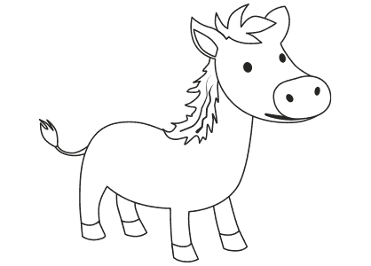 Dibujo de un caballo poni feli