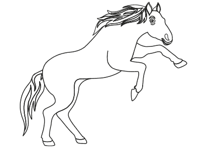Dibujo de un caballo saltando