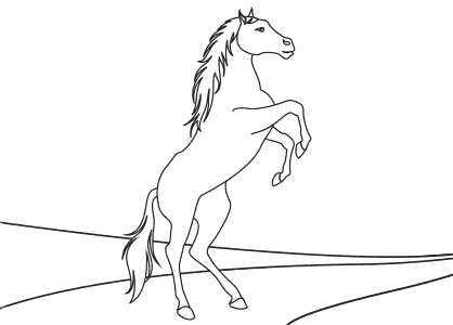 Dibujos de caballos para colorear. Caballo rampante.