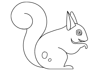 Dibujo de animales para colorear. Dibujo de una ardilla