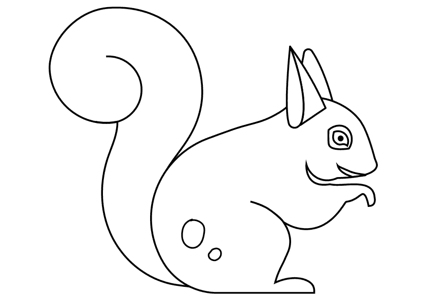 Dibujo animales colorear una ardilla. Animals coloring pages, coloring a  squirrel.
