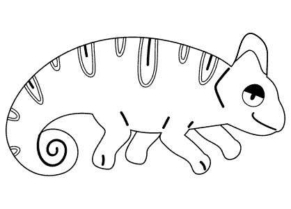 Dibujo de animales para colorear. Dibujo de un camaleón