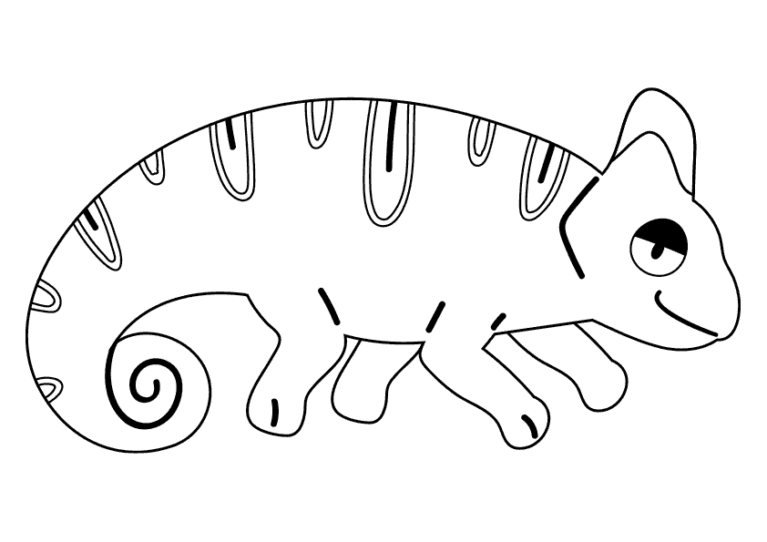 Dibujo animales colorear un camaleón. Animals coloring pages, coloring a  chameleon