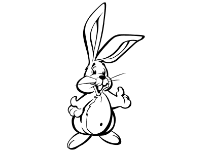 Dibujos de animales para colorear un conejo de dibujos animados