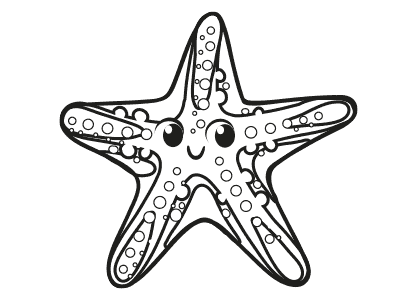 Dibujos de animales para colorear una estrella de mar de dibujos animados