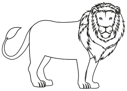Dibujos de animales para colorear un león