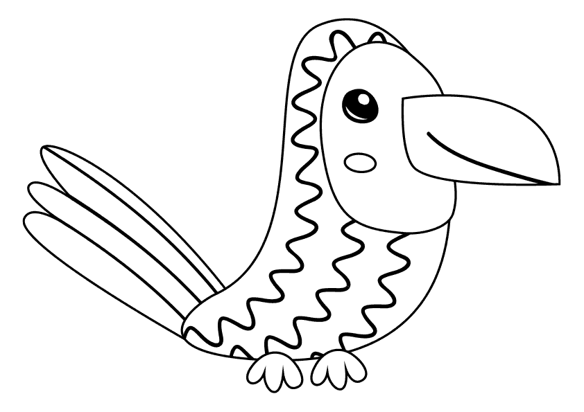 Dibujo animales para colorear. Colorear un loro de dibujos animados. Animals coloring pages, coloring a cartoon parrot