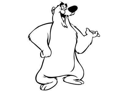 Dibujos de animales para colorear un oso, un personaje de dibujos animados o cartoon character