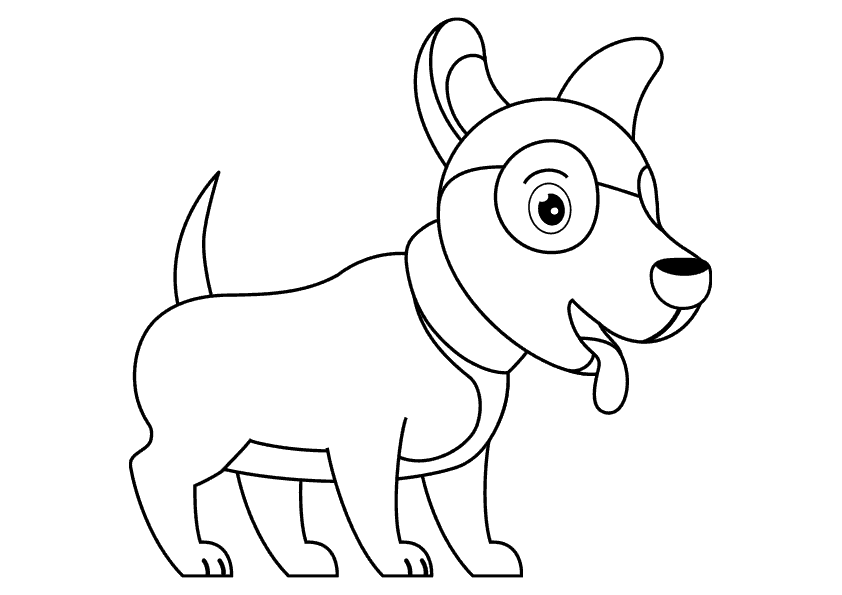 Dibujo animales para colorear. Colorear un perro de dibujos animados. Animals coloring pages, coloring a cartoon dog. Patrulla canina, Paw patrol.