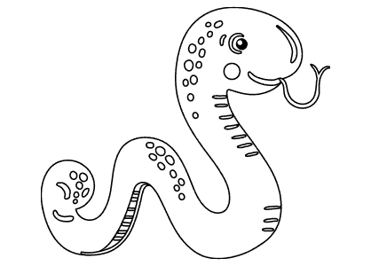 Dibujo de animales para colorear. Dibujo de una serpiente