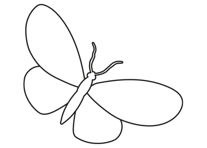 Dibujos de animales para colorear la silueta de una mariposa