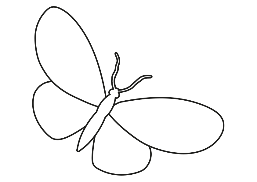 Dibujo de la silueta de una mariposa para colorear