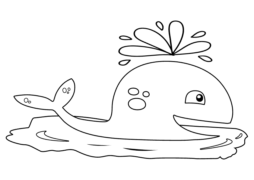 Dibujo de animales para colorear una ballena