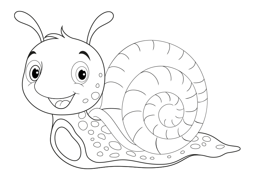 Dibujo de animales para colorear un caracol infantil