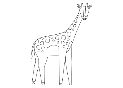 Dibujos animales colorear. Dibujo de una jirafa