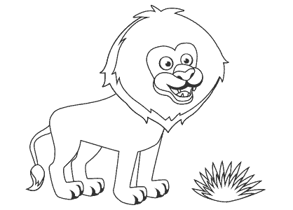 Dibujo de animales para colorear. Dibujo infantil para colorear un león
