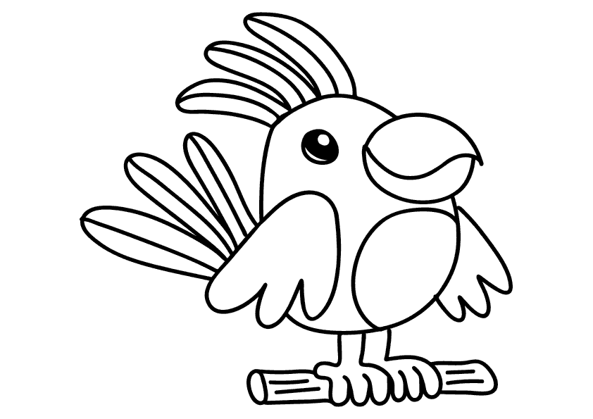 Dibujo de animales para colorear un pájaro. Un loro