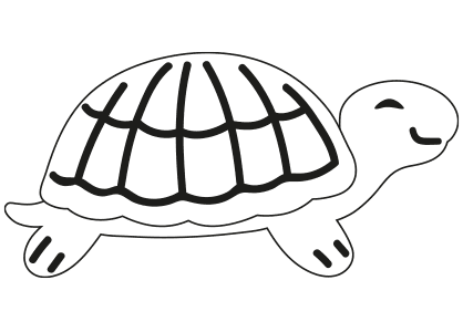 Dibujos animales colorear. Dibujo de una tortuga.