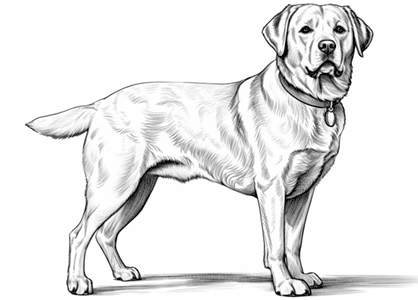 Dibujo para colorear un perro Golden Retriever