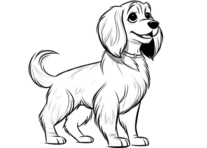 Dibujo de una perra cocker spaniel para colorear