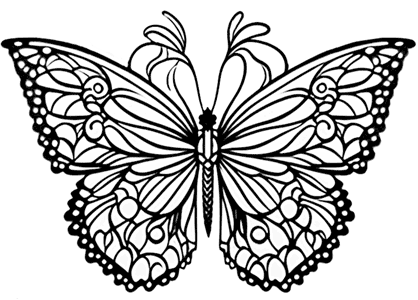 Dibujo de una mariposa de estilo modernista